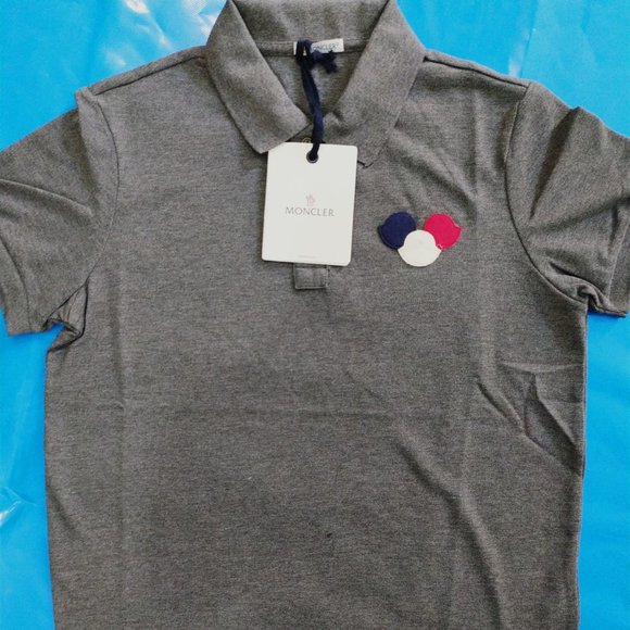 MONCLER MEN POLO TSHIRT COLOR GRAY
